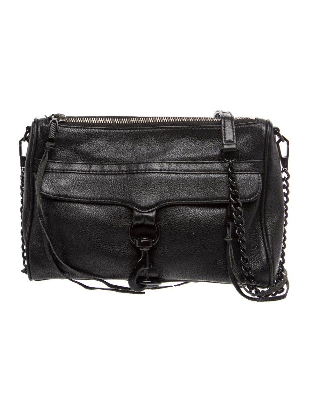 Rebecca Minkoff Black Leather Crossbody Chain Bag / Purse